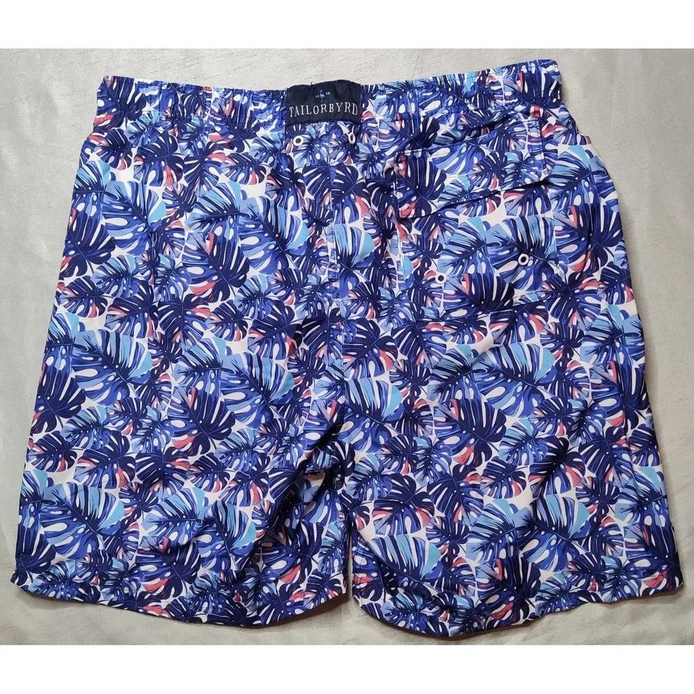 TAILORBYRD Men‎ Size XL Blue Leaf Allover Print Brief Lined 7